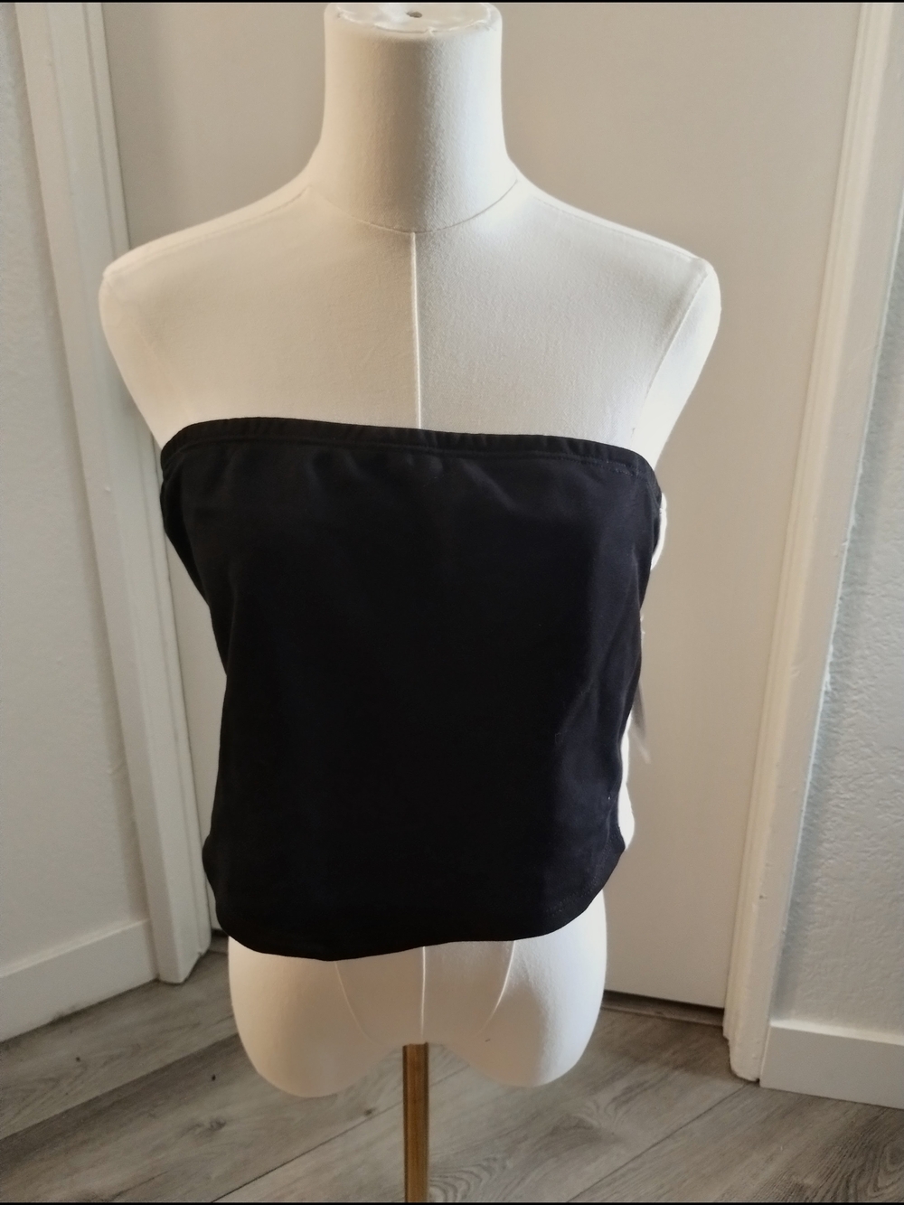 No Boundaries Black Strapless Tube Crop Top